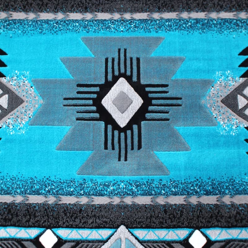 Traditional Southwestern Style Olefin Fiber Geometric Area Rug