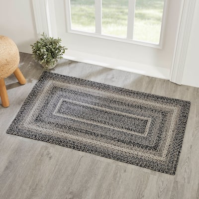 Sawyer Mill Black White Jute Rug Rect w/ Pad 27x48
