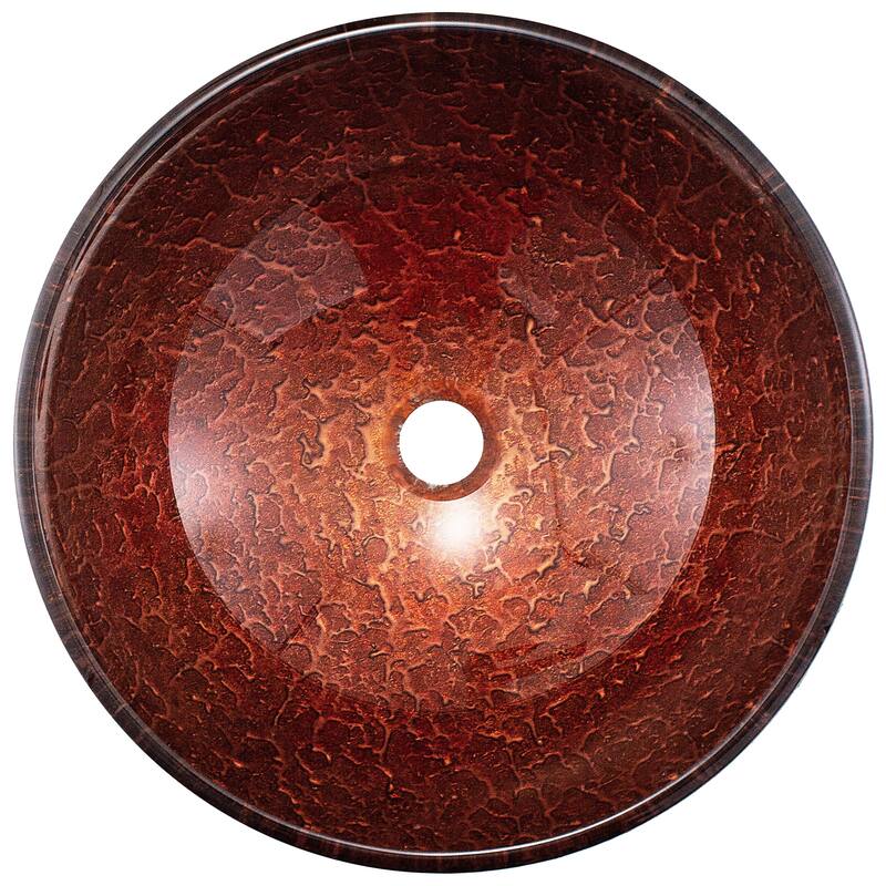 VIGO Giovanni 17"L x 17"W x 6"H Glass Round Vessel Bathroom Sink