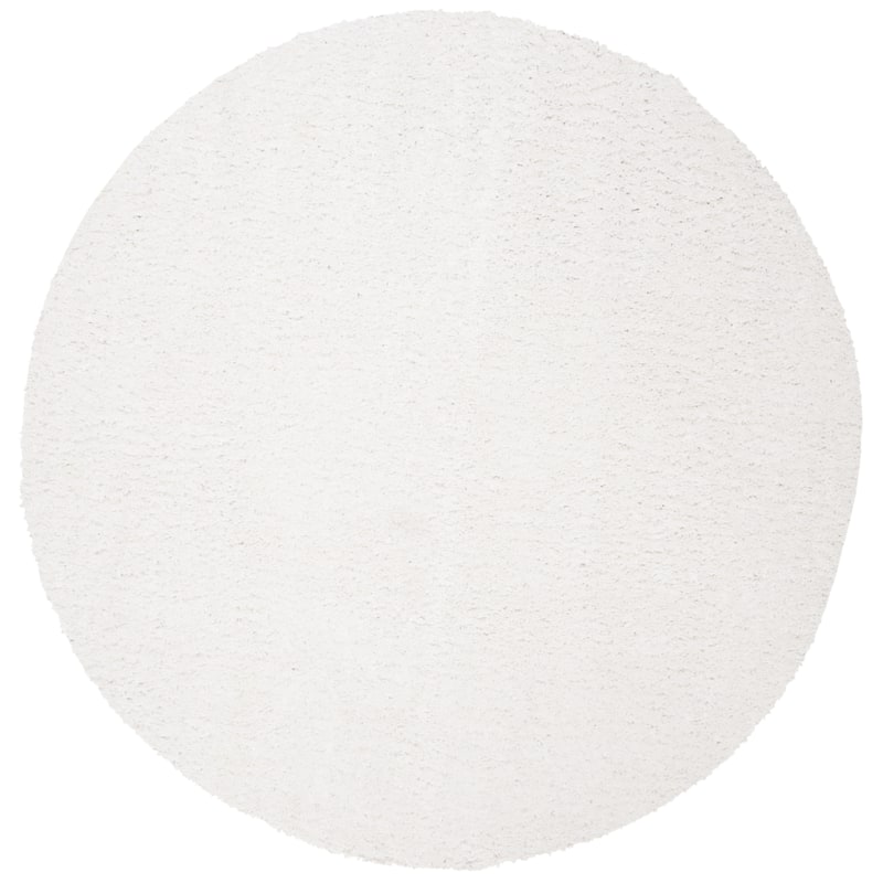 SAFAVIEH August Shag Solid 1.2-inch Thick Area Rug - 8'6" Round - White