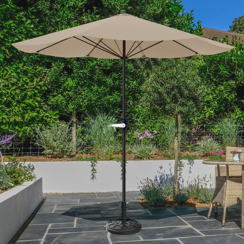 Pure Garden 9-Foot Outdoor Patio Umbrella with Base