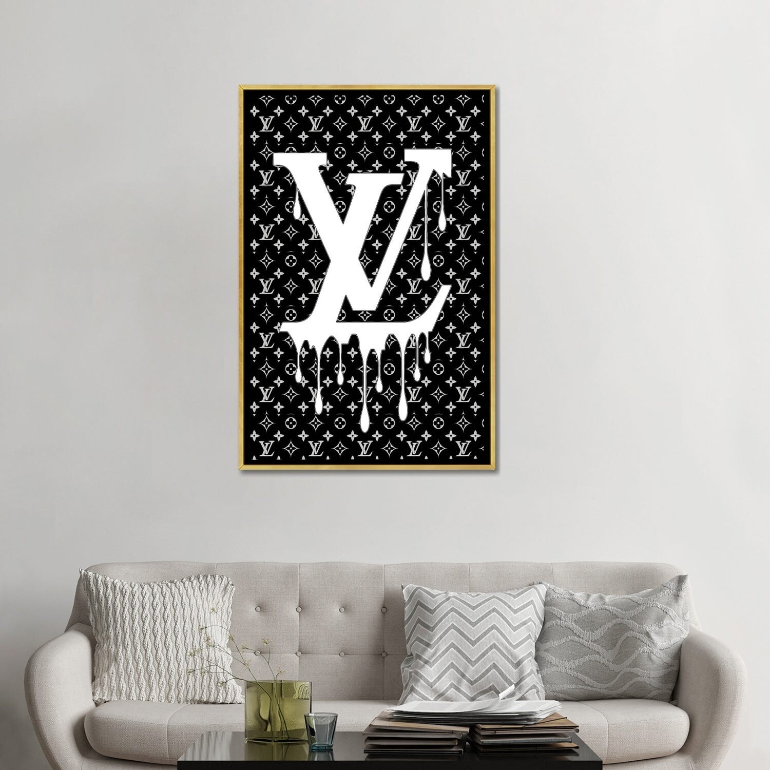Framed Poster Prints - Louis Vuitton Black and White by Julie Schreiber ( Fashion > Fashion Brands > Louis Vuitton art) - 32x24x1