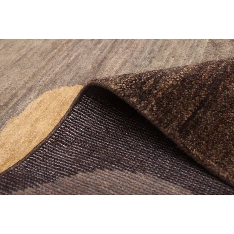 ECARPETGALLERY Hand-knotted Peshawar Ziegler Dark Brown Wool Rug - 5'1 x 6'9