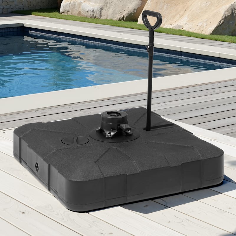 Pellebant 300 lbs Patio Cantilever Umbrella Base with Wheels and Rod