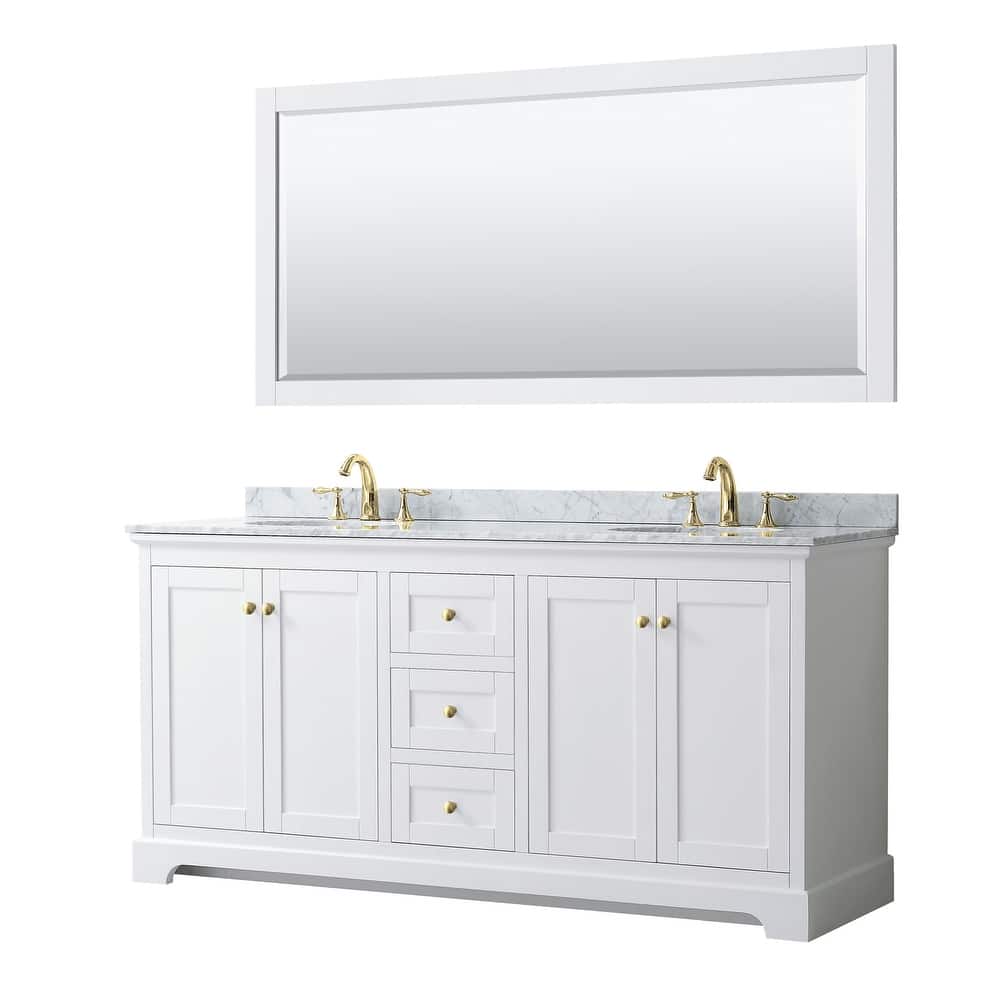 Wyndham Collection Avery 72" Free Standing Double Basin Vanity Set