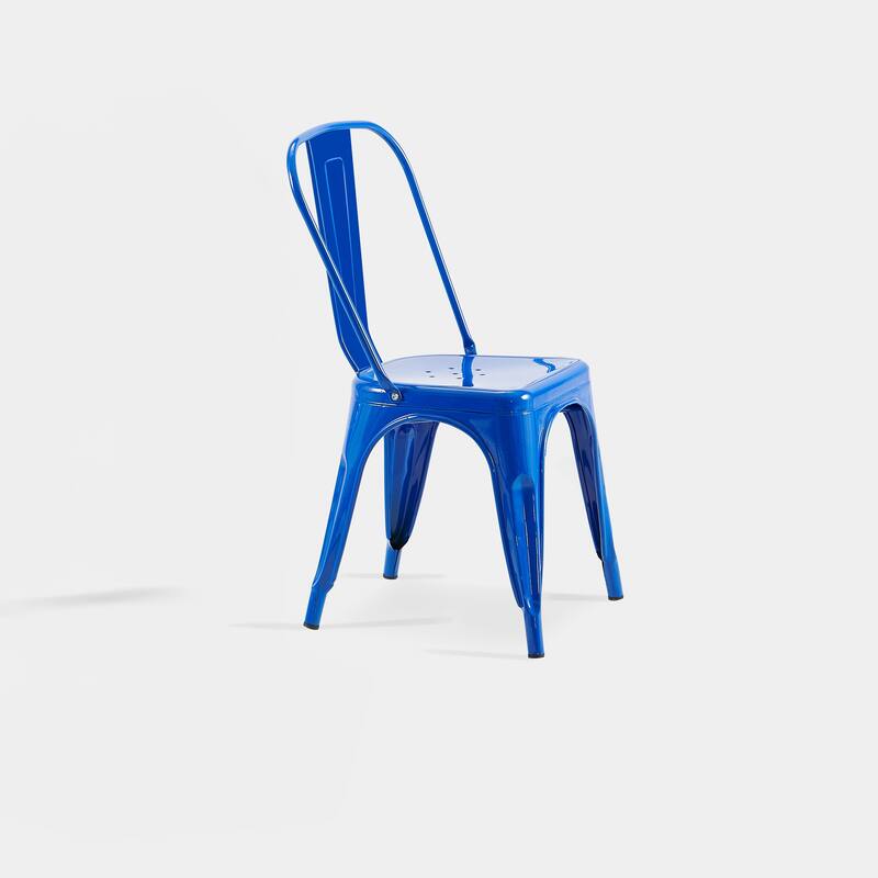 Industrial Metal 18 Inch Stackable Dining Chair Set