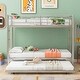 preview thumbnail 3 of 6, Silver Twin Over Twin Metal Bunk Bed with Trundle, Ladders, Easy Assembly