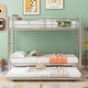 preview thumbnail 3 of 6, Silver Twin over Twin Bunk Bed with Trundle, Easy Assembly