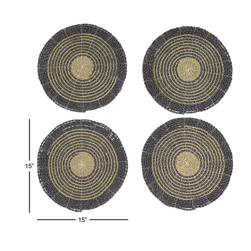 Dried Plant Place Setting Accessories - Set of 4 Black or Light Brown - Roche River Decor