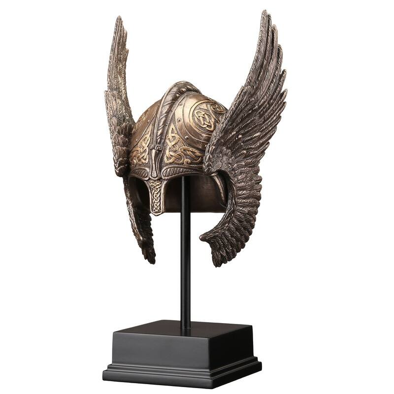 9.25 inches Height Cold Cast Bronze Winged Valkyrie Helmet Bronze Finish Figurine