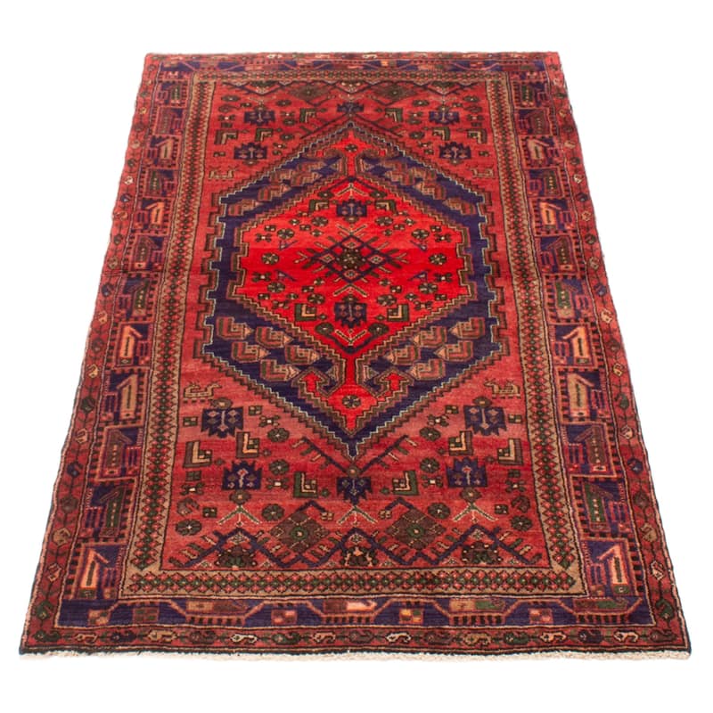 ECARPETGALLERY Hand-knotted Andelz Red Wool Rug - 4'2 x 7'6
