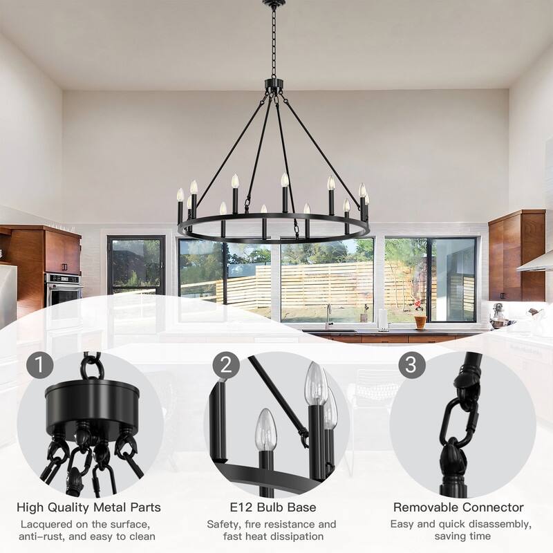 Wagon Wheel Chandelier Collection - Rustic Farmhouse Lighting for Every Space