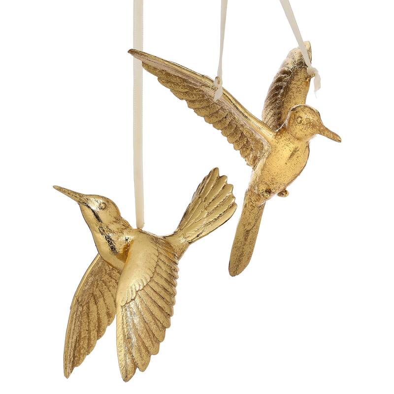 7.5" Resin Hummingbird Ornament Set of 2