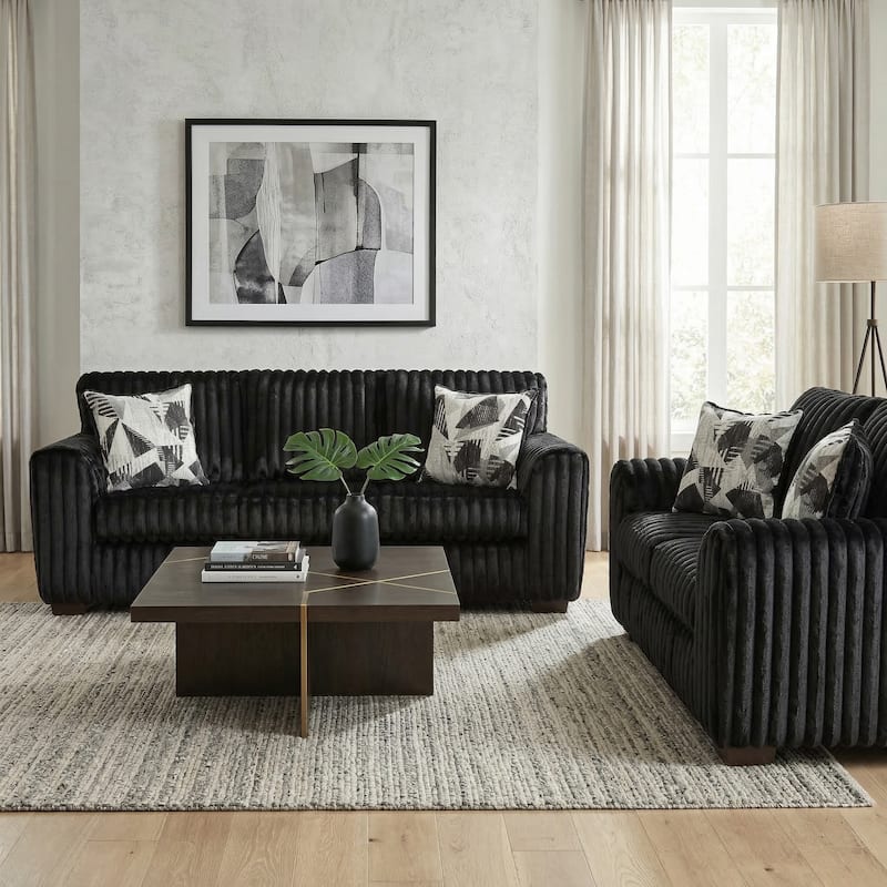 Roundhill Furniture Nolan 2-Piece Living Room Set, Sofa and Loveseat