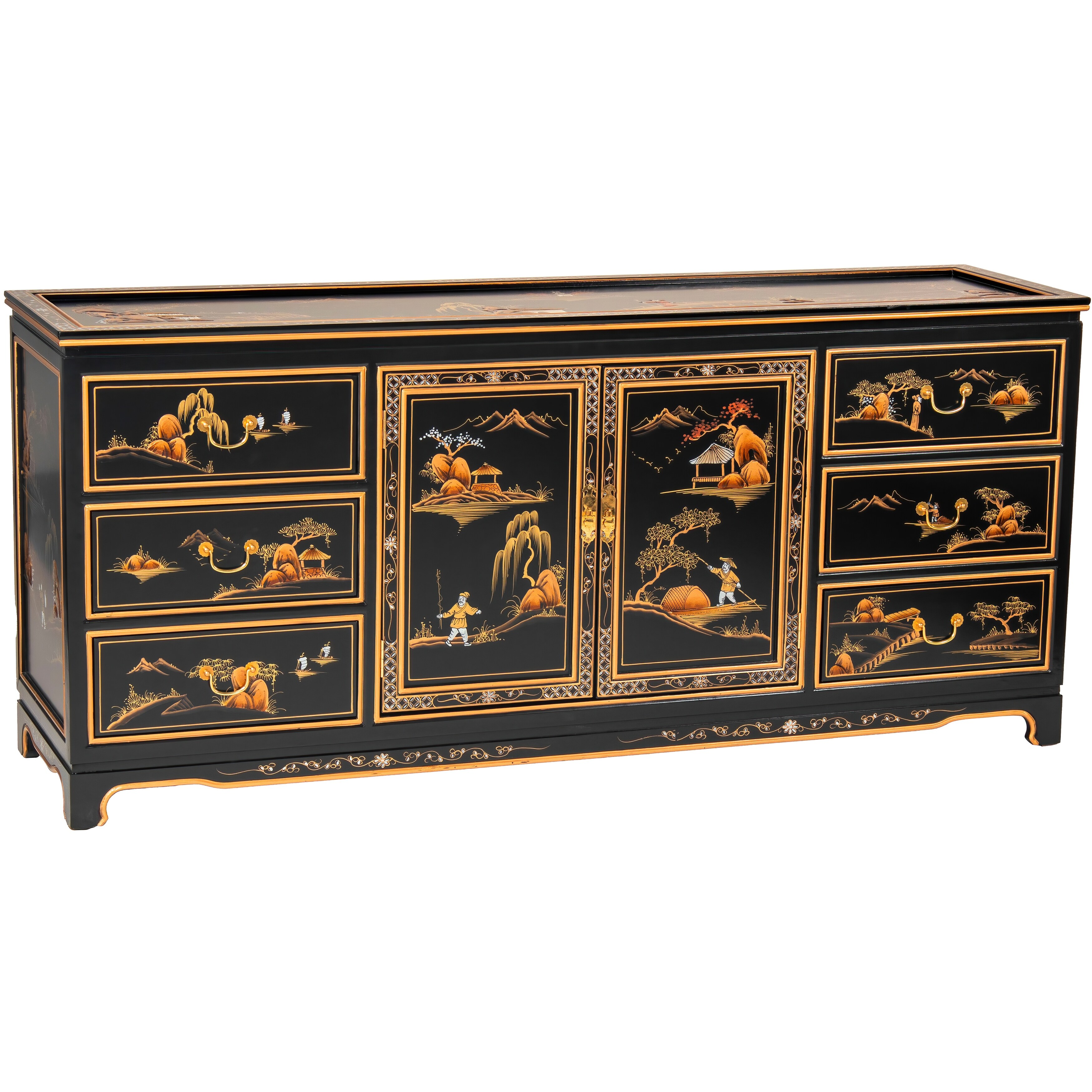 black lacquer dresser French Mirror included SOLD! Antique Victorian Dresser Set,
