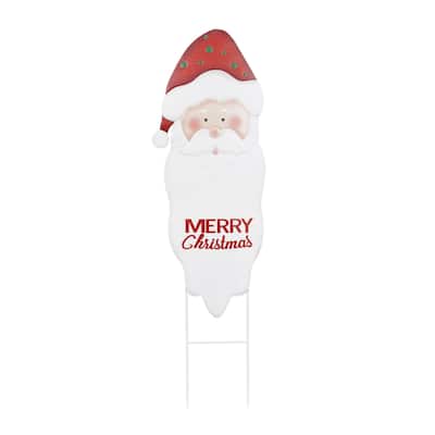 Merry Christmas Santa Stake 44"H - N/A