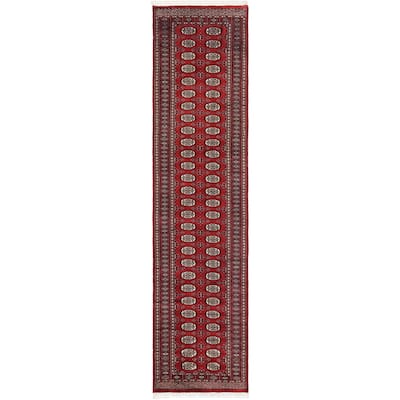 Tribal Bokhara Moshe Red Beige Hand Knotted Runner - 2'7'' x 11'10''