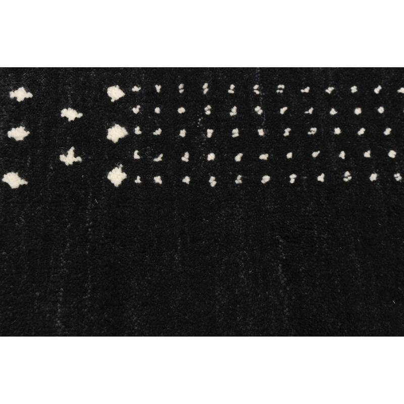ECARPETGALLERY Hand Loomed Kashkuli Gabbeh Black Wool Rug - 4'9 x 7'9