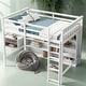 preview thumbnail 1 of 13, Multi-Functional Twin Size Loft Bed with 8 Open Storage Shelves and Built-in Ladder, Space Saving, Solid Construction, White White