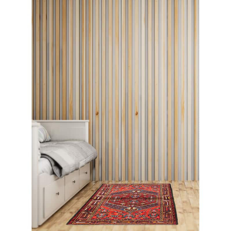 ECARPETGALLERY Hand-knotted Andelz Red Wool Rug - 4'1 x 6'5