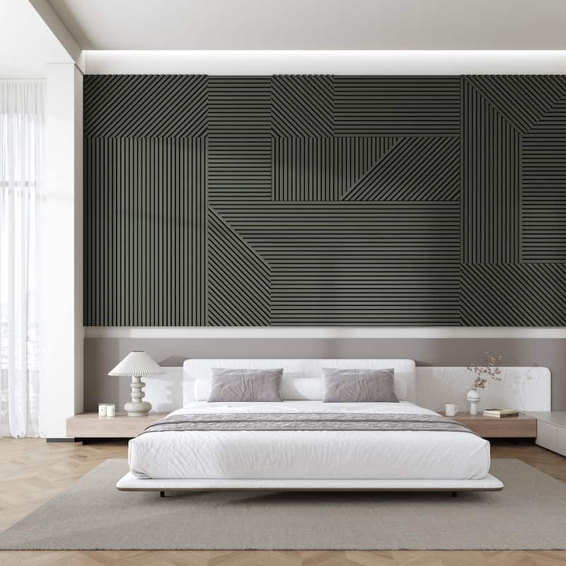 Acoustic Soundproof Slat Wall Panels 3D Decorative Wall Paneling