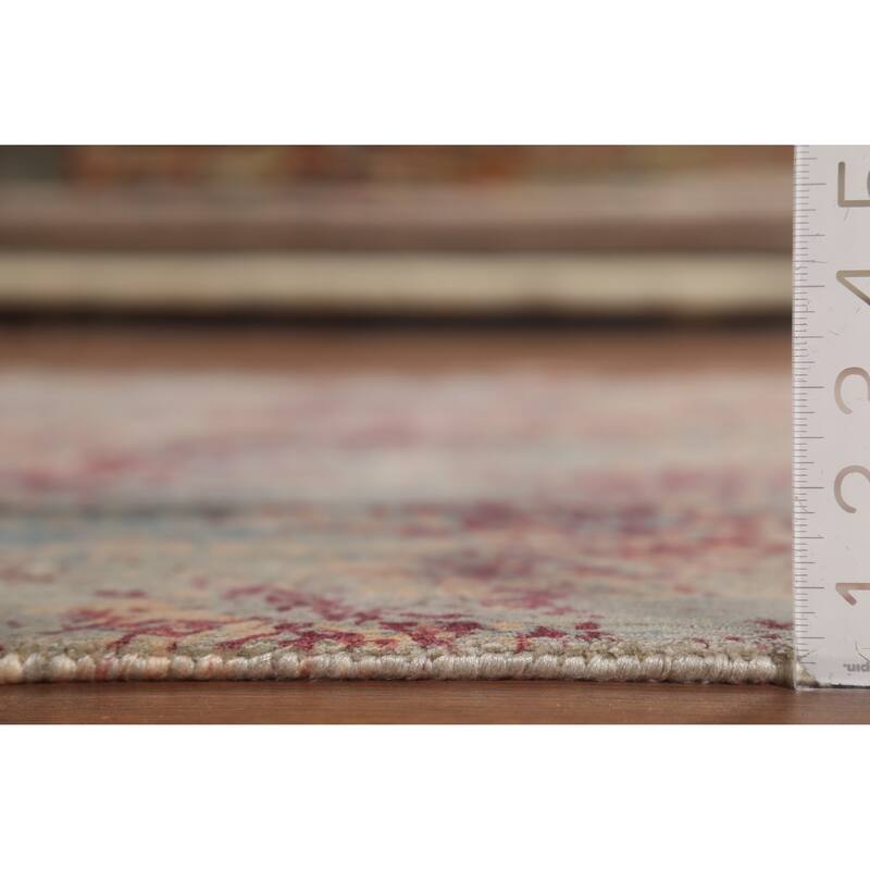 Abstract Indian Area Rug Handmade Multi-Color Wool Carpet - 5'4"x 7'6"