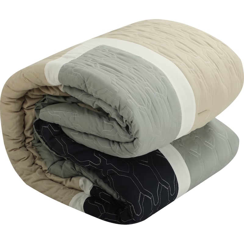 Nanshing Blake 7 Piece Modern Colorblock Comforter Set