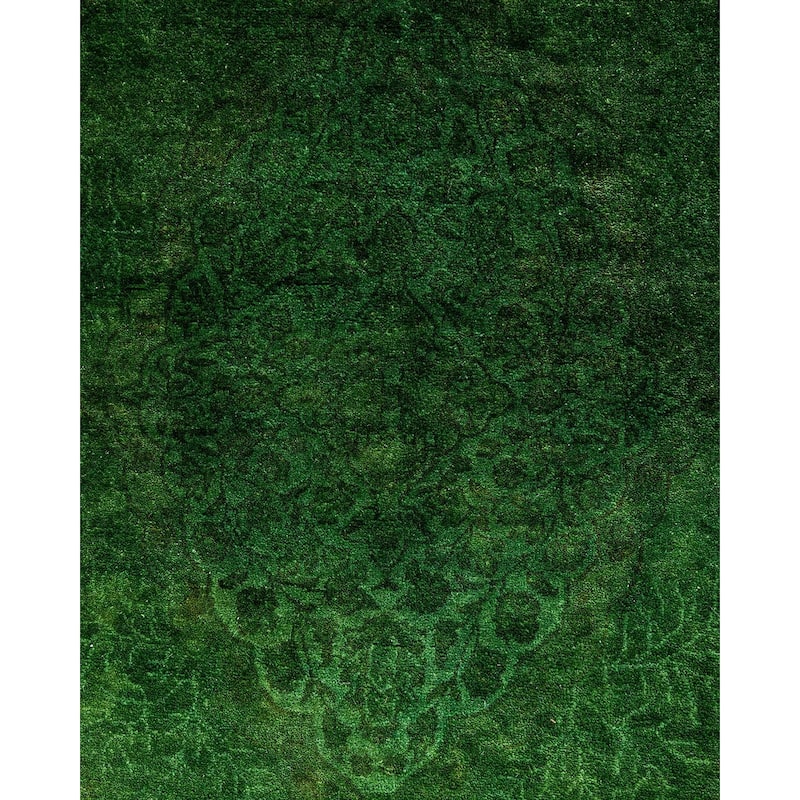 Overdyed, One-of-a-Kind Hand-Knotted Area Rug - Green - 4' 7" x 6' 10"