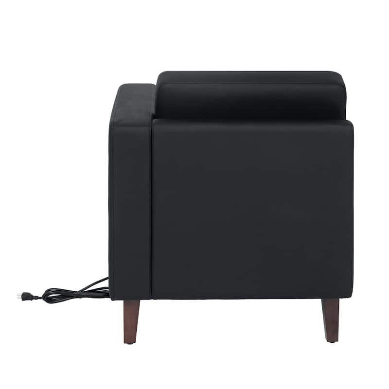Commercial Modular Right Arm Chair with AC/USB/USB-C Chargers - 28.25"W x 31.5"D x 31.75"H