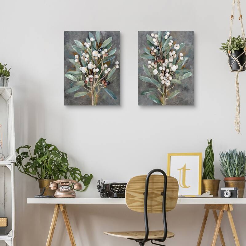 Winterberry Whites I & II by Studio Arts Canvas Art Prints