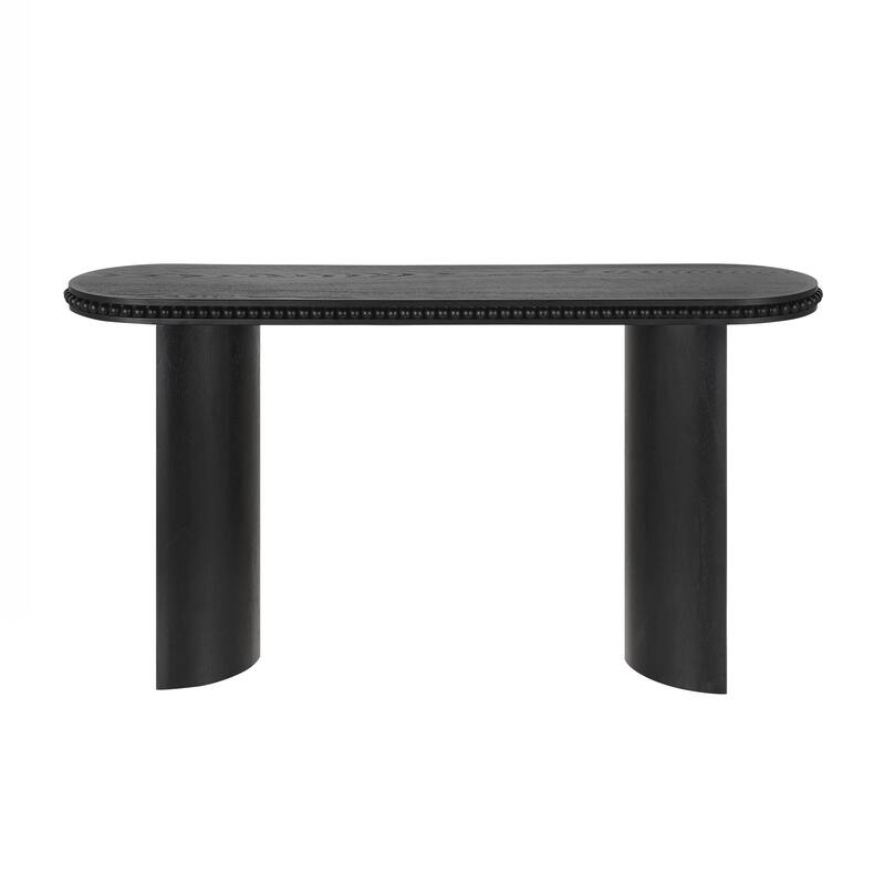 Vintage Console Table with Beaded Trim and Reversible Curved Legs, Entryway Accent Table for Hallway, Living Room