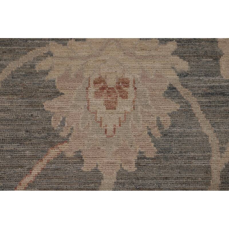 Vegetable Dye Grey Oushak Turkish Large Rug Hand-Knotted Wool Carpet - 10'1"x 14'3"