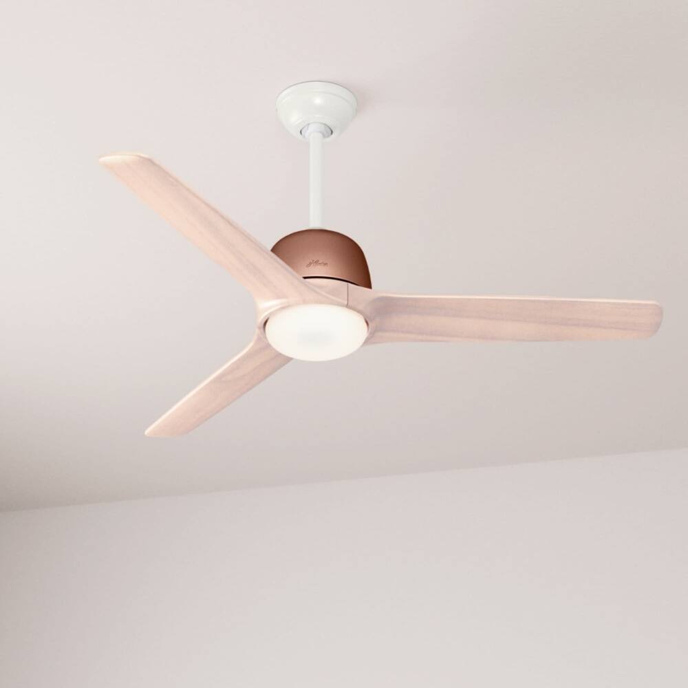 Hunter 54" Norden Ceiling Fan with LED Light Kit and Handheld Remote - Satin Copper