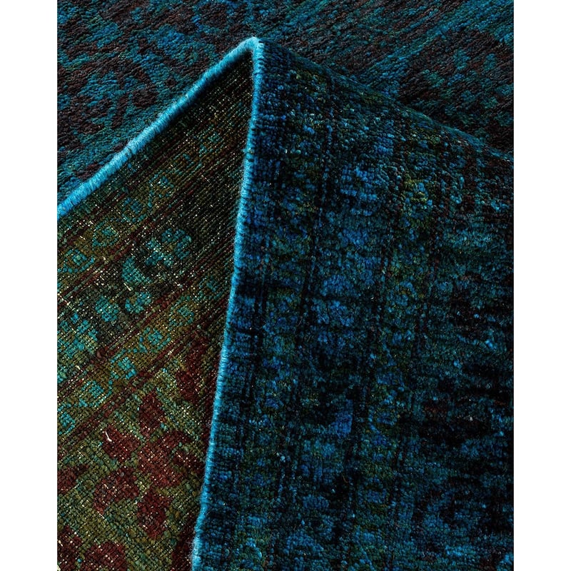 Overton Handknotted Wool Vintage Inspired Contemporary Suzani Blue Area Rug - 16' 3" x 10' 2"