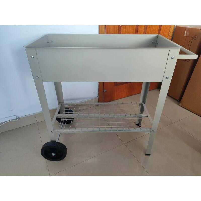 Mobile Metal Raised Garden Bed Cart with Legs