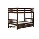 preview thumbnail 6 of 10, Stylish & Simple Twin Over Twin Bunk Beds with Trundle, Safety Rail and Ladder, Kids/Teens Bedroom, Split Into 2 Beds, Black
