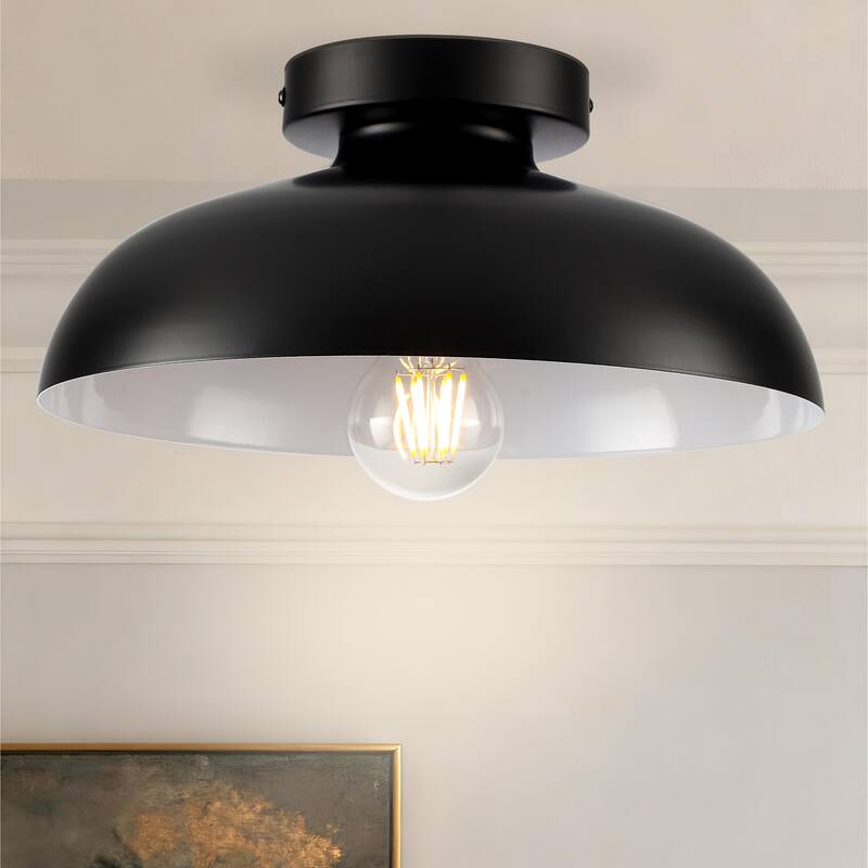 Semi Flush Mount Ceiling Light, Modern Ceiling Light Fixture for Kitchen Island Dining Room Foyer Hallway Porch Barn Loft