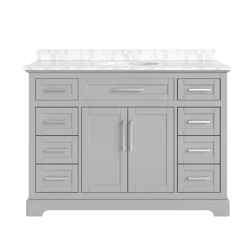 Bathroom Vanity with Marble Countertop without Mirror