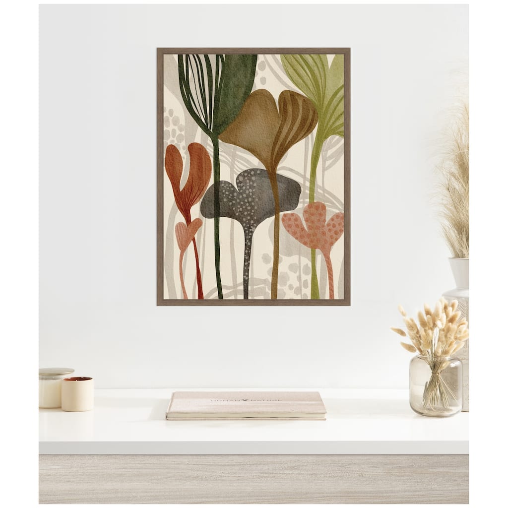 Kate and Laurel Earthen Botanicals l by Nikita Jariwala Framed Canvas Wall Art Print