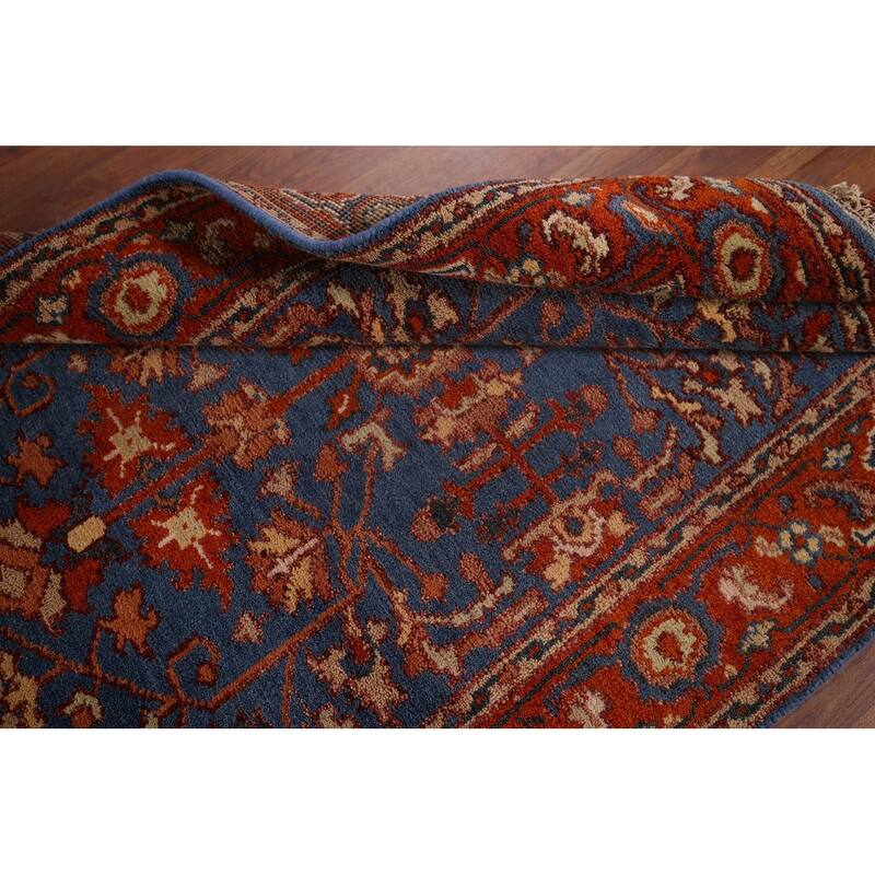 Blue Oushak Indian Area Rug Hand-Knotted Wool Carpet - 3'11"x 5'9"