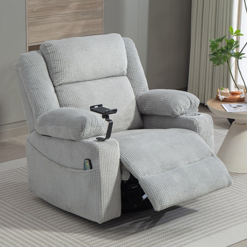 Oversized 270° Swivel Rocker Recliner Chair with Adjustable Headrest & Infinite Position