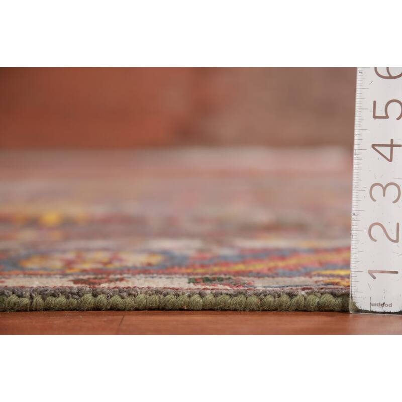 Hand Knotted Oriental 100% Wool Carpet Traditional Geometric Greys & Charcoal Heriz (serapi) Area Rug - 9' 10'' X 7' 11''