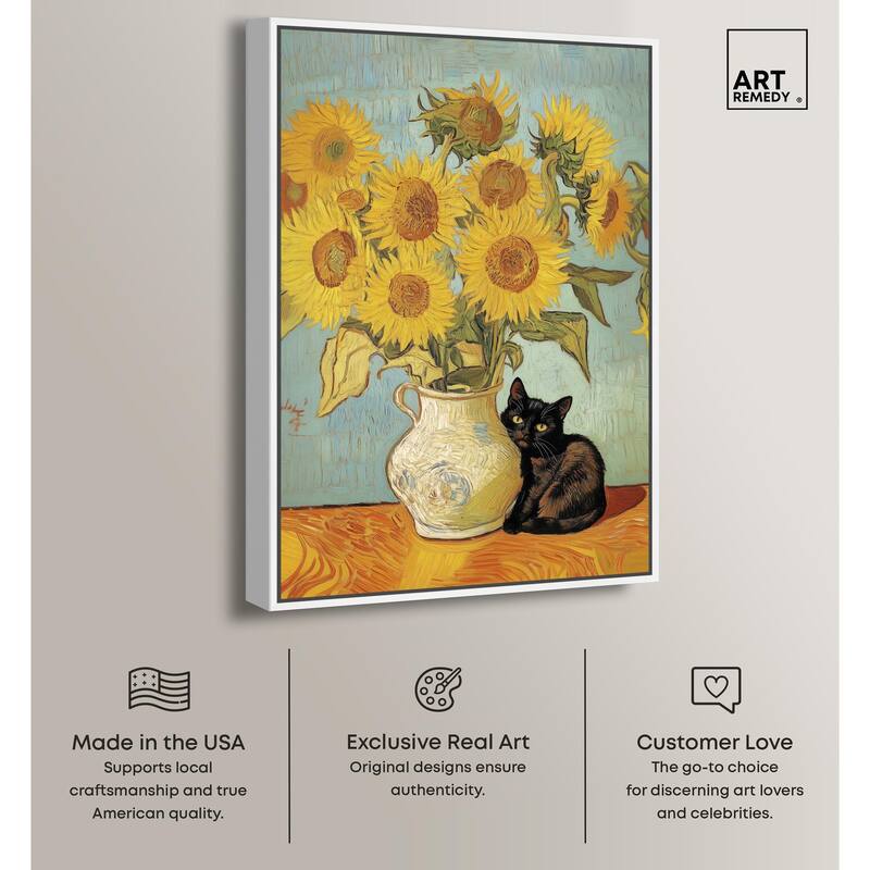 Sunflower Kitten Canvas by Art Remedy