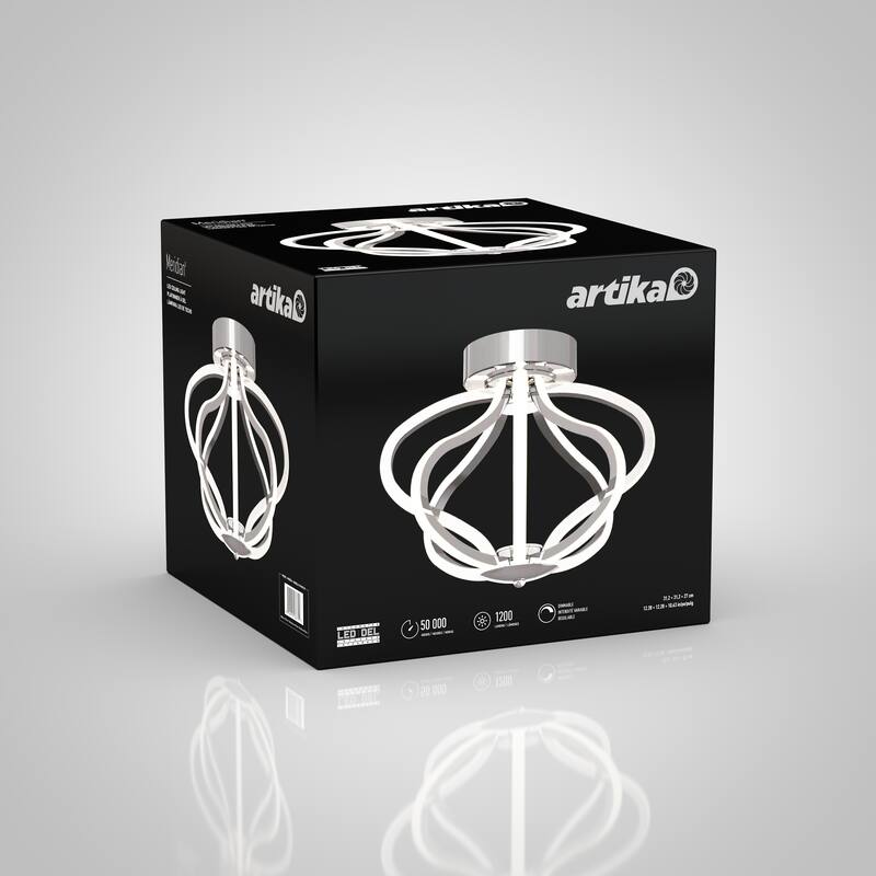 Artika Meridian LED Integrated Flush Mount, Chrome