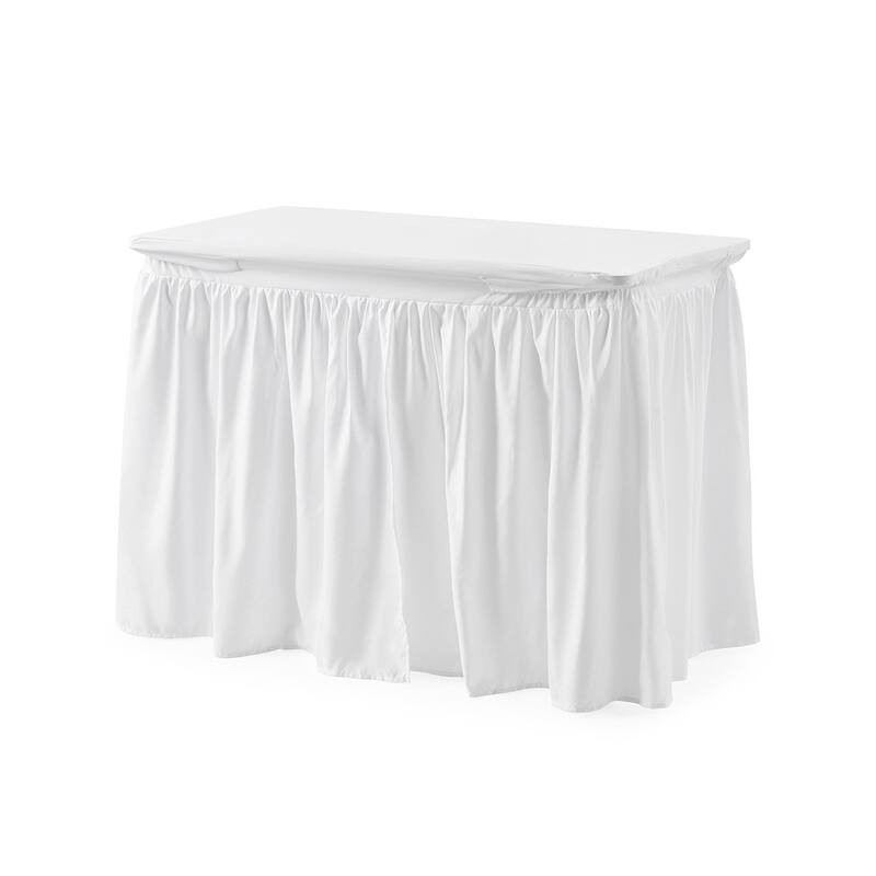 White Microfiber Dorm Desk Skirt