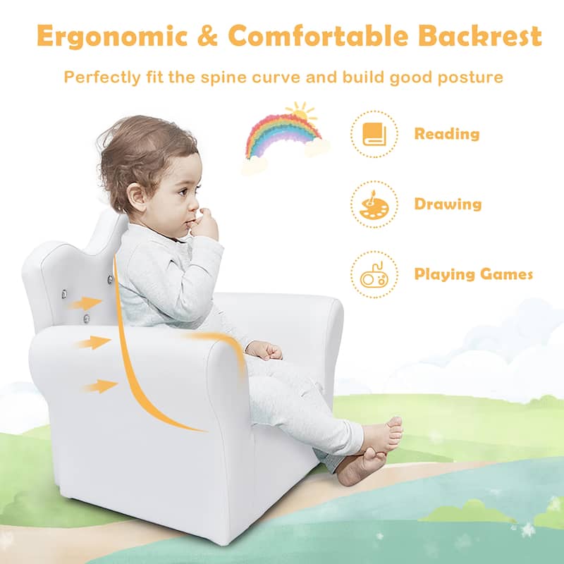 Costway Kids Sofa Toddler Couch Princess Armchair Children Gift w/ - See details