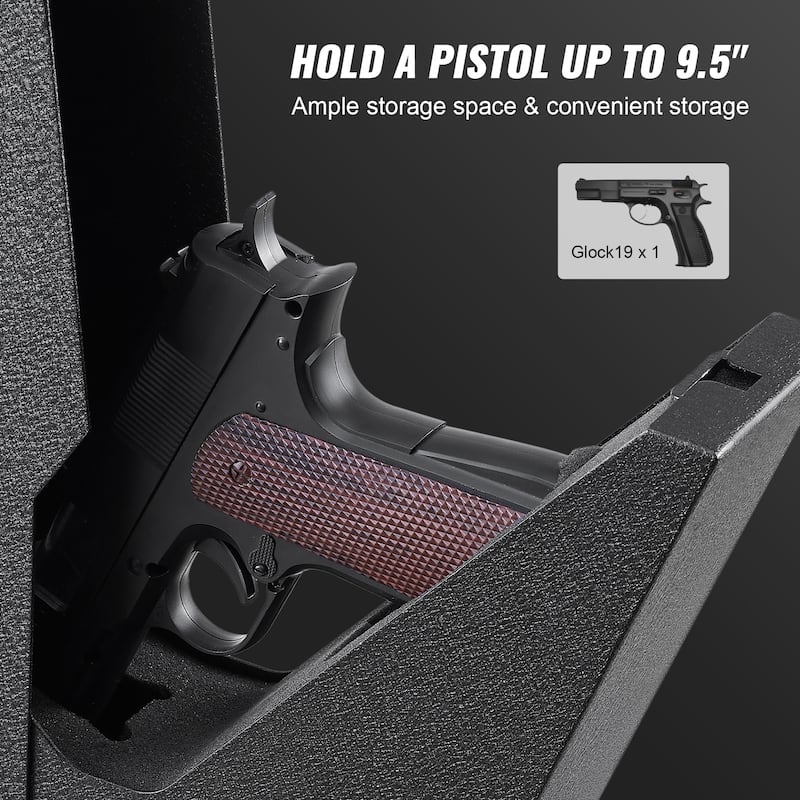 Gun Safe for Pistols, Biometric Gun Safe with Three Quick Access Ways of Fingerprints, Passwords and Keys