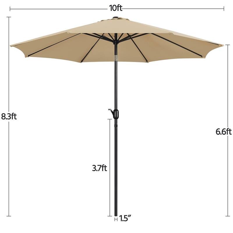 Yaheetech 10FT Patio Umbrella Outdoor Umbrella for Garden, Deck, Backyard, Pool, Beach