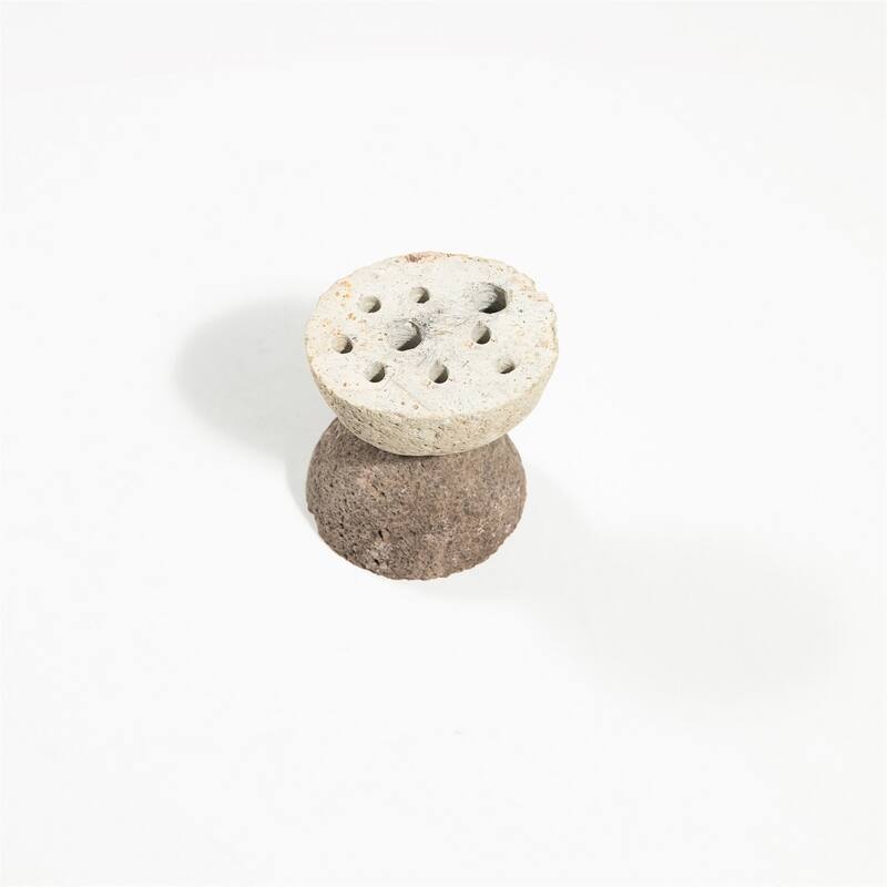 Double Stacking Stone Taper Candle Holder with Holes - 15" - White