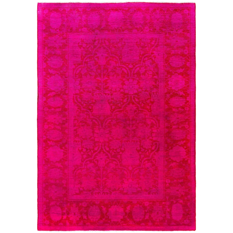 Overdyed One-of-a-Kind Hand-Knotted Area Rug - Pink - 4' 1" x 5' 10"